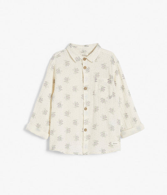 Baby & kids beige floral shirt