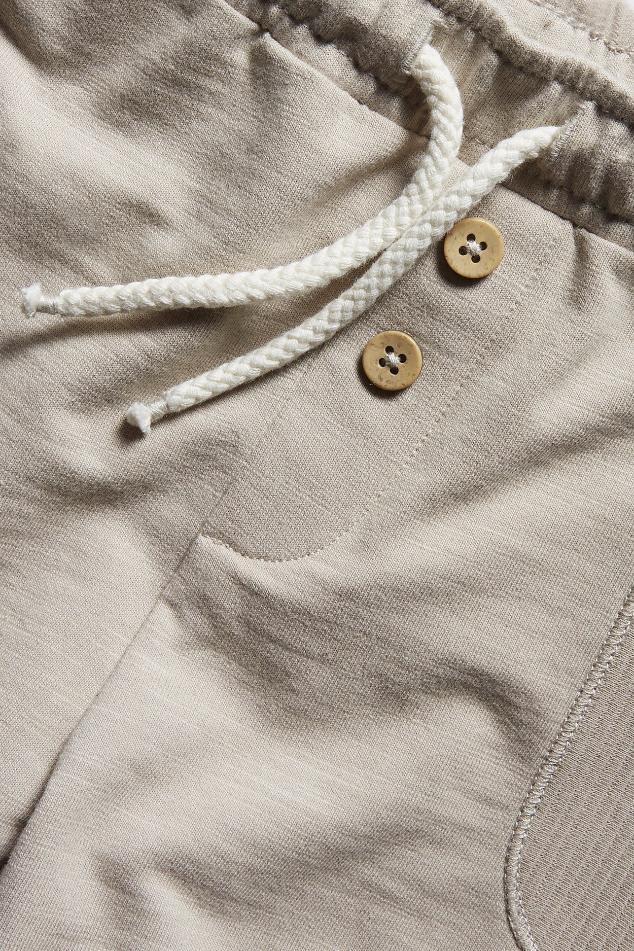 Baby beige slub jersey shorts