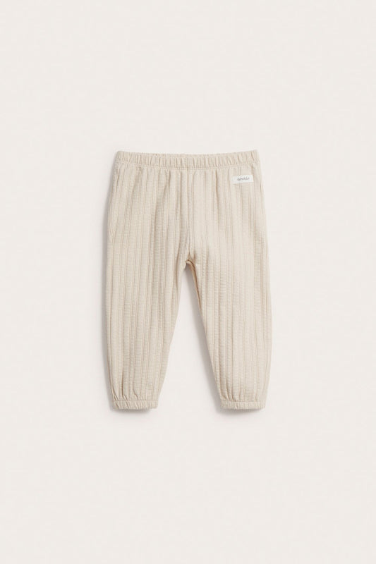 Baby beige quilted joggers