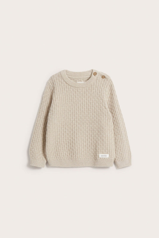 Baby beige pattern knitted sweater