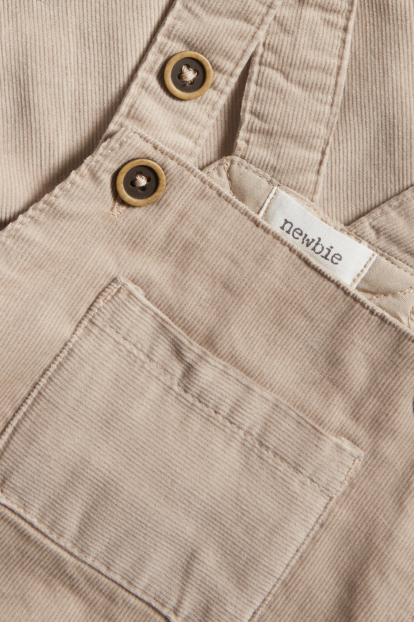 Baby beige corduroy overalls