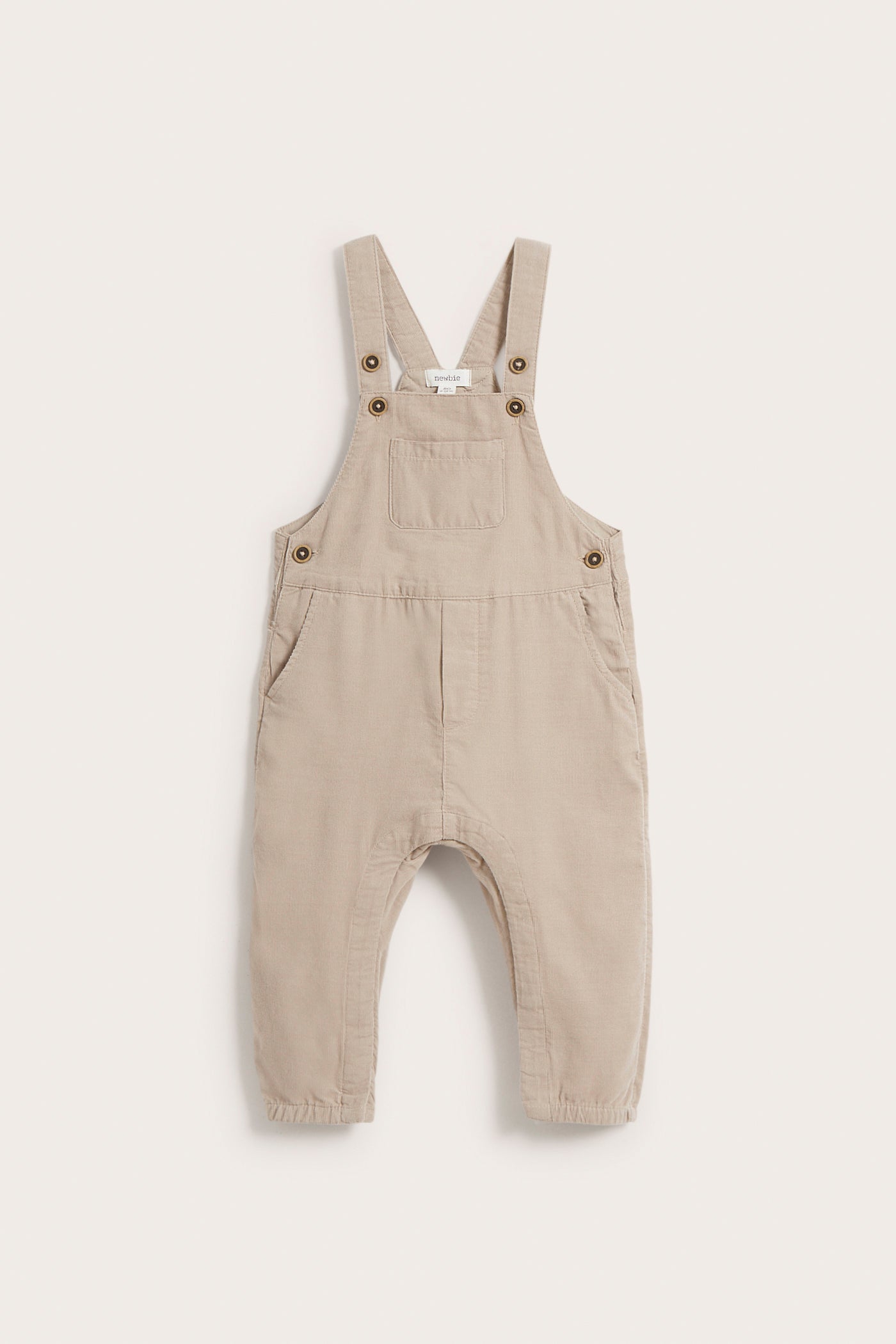 Baby beige corduroy overalls