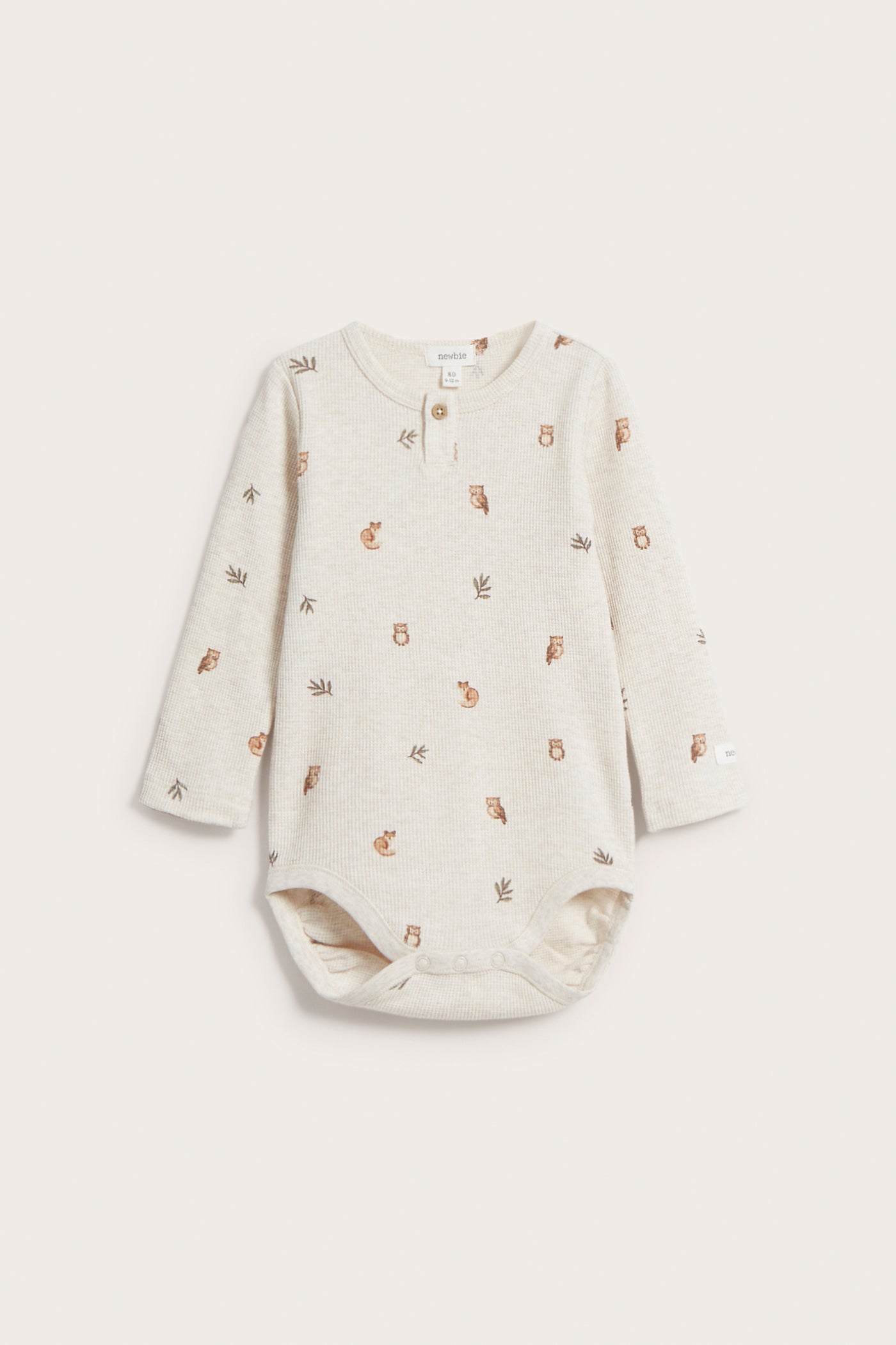 Baby beige woodland bodysuit