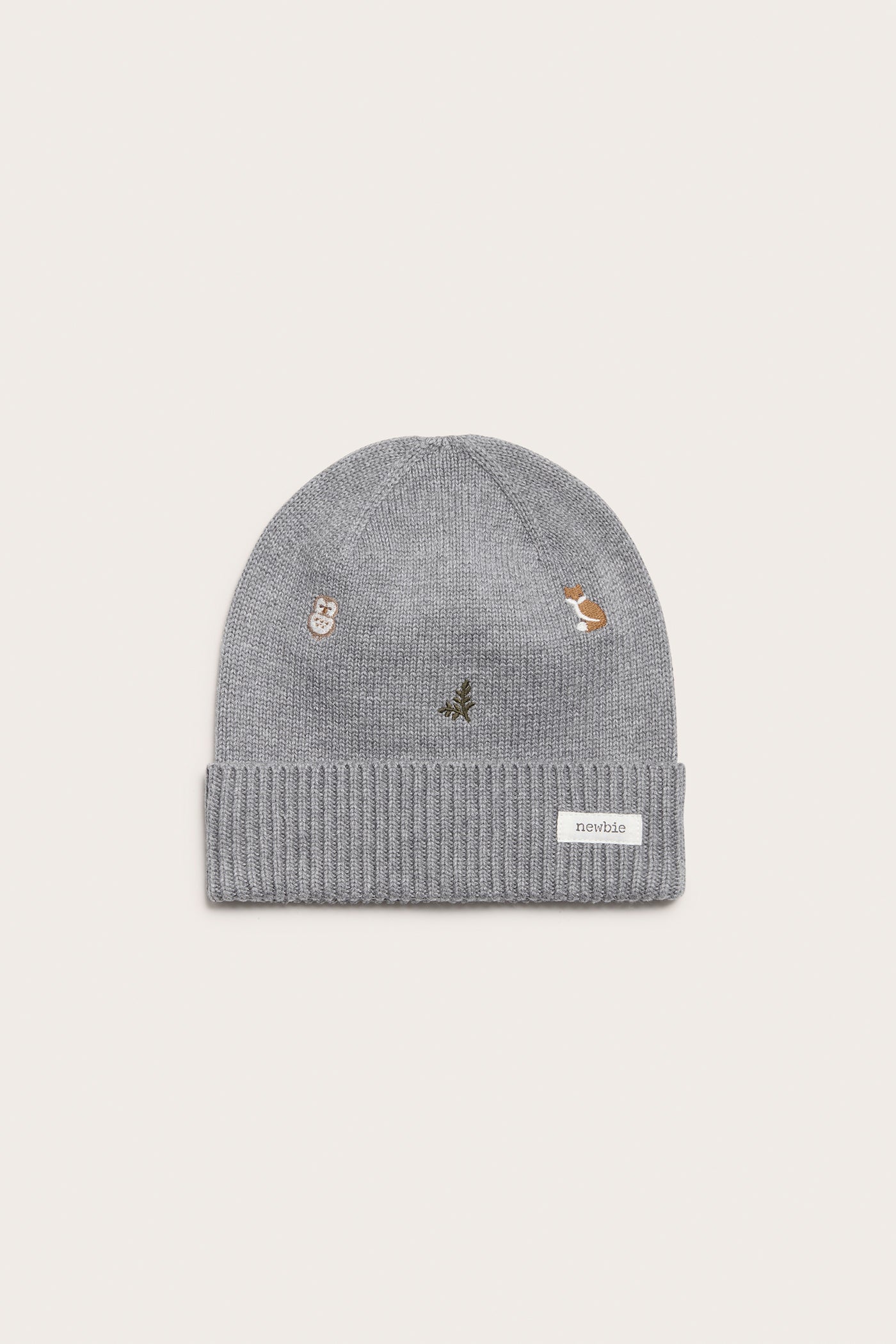 Baby & kids grey knitted animal patterned hat