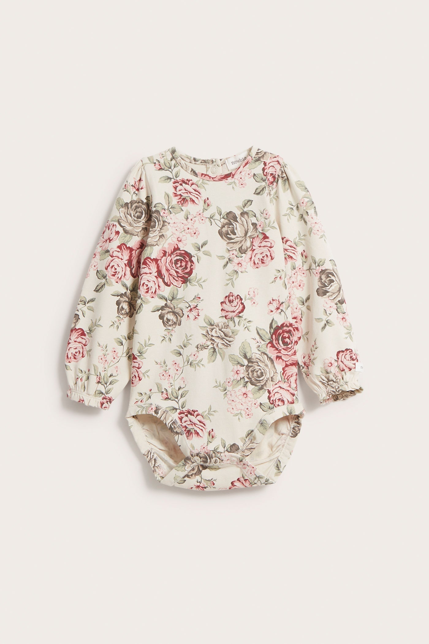 Baby beige floral bodysuit